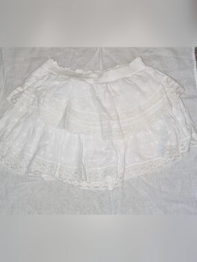 American Eagle Outfitters White Tiered Eyelet Skort